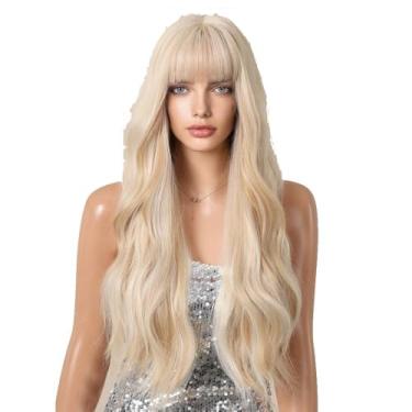 Imagem de Yinhing Peruca de Cabelo Longo Encaracolado para Mulheres Grande Ondulado de 26 Polegadas de Fibra Sintética de Calor Com Fivela Ajustável e Rede de Cabelo para Festa de Cosplay Uso