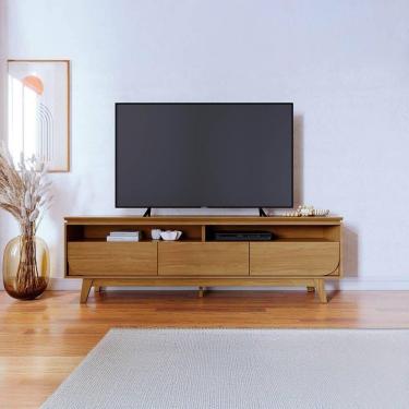 Imagem de Rack Tv 75 Pol 200cm Bancada Para Sala Elarin M20 - D`rossi Cor Cumaru