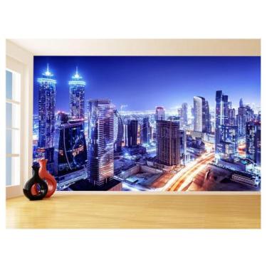 Imagem de Papel De Parede 3D Cidade Prédios Noite Luzes 3,5M Ncd367 - Você Decor