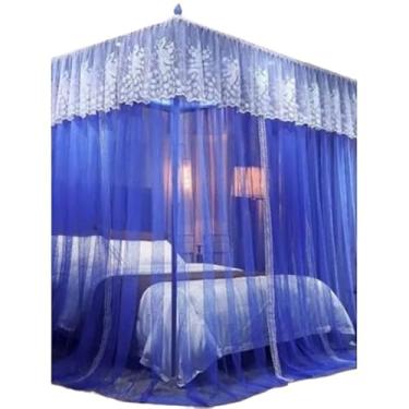 Imagem de Mosquiteiro Palácio com Armação | Cama Casal/Box/Queen | Renda Premium(Azul)