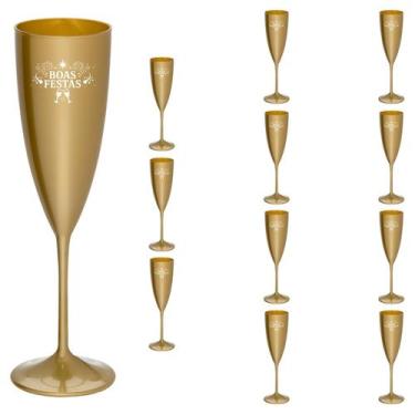 Imagem de Taça Espumante 170ml Boas Festas Acrílico Premium 12pçs - NEOPLAS, DOU