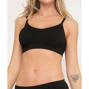 Imagem de Sutiã Top Com Bojo Básico Sem Costura DelRio-14451, Preto, G