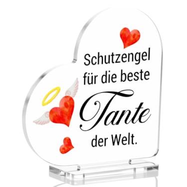 Imagem de Presente para tia da sobrinha, sobrinho, anjo da guarda, tia, placa de coração de acrílico, presentes para tias, Natal, aniversário, dia das mães