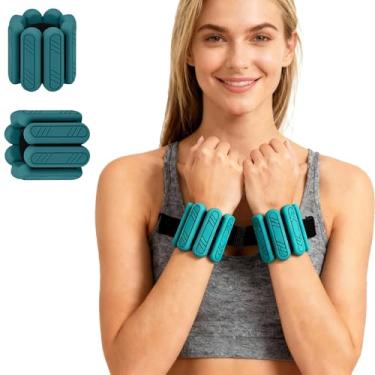 Imagem de VROROPX Pesos de tornozelo para mulheres e homens – Pesos de pulso ajustáveis para treinamento de força, design de borracha de silicone respirável e confortável