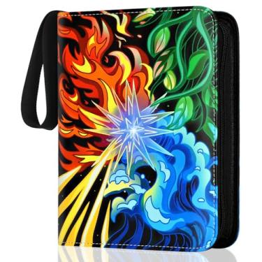 Imagem de Fichário para cartões colecionáveis, fichário com 9 bolsos para exibição e armazenamento, porta-cartões com 50 mangas removíveis, estojo de livro Ablum para colecionadores, meninos e meninas