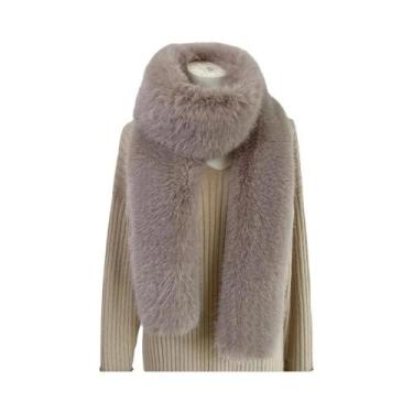 Imagem de Cachecol Longo De Pelúcia Macia E Espessa De 180cm, Xale Luxuoso Para 