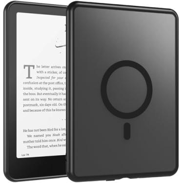 Imagem de OWKEY Capa magnética para Kindle Paperwhite de 7 polegadas 12ª geração 2024 e Kindle Colorsoft - com airbag compatível com iPhone MagSafe, preta