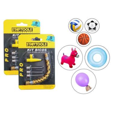 Imagem de 2 Kits Com 5 Bicos Para Bomba De Ar Manual Bolas Futebol Volei Basquet