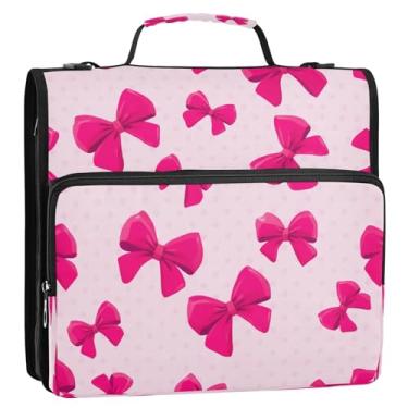 Imagem de CEBUGI Fichário de 3 anéis com zíper com alça de ombro, pasta de arquivo expansível de 3,8 cm, anéis D, para escola, escritório, laços