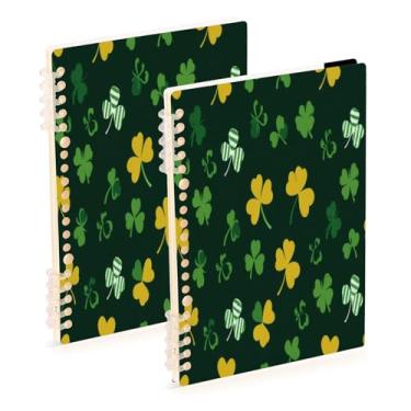 Imagem de Burbuja Cadernos St. Patrick Clover, papel pautado universitário A5 com 60 folhas, fichário para escritório, 2 unidades