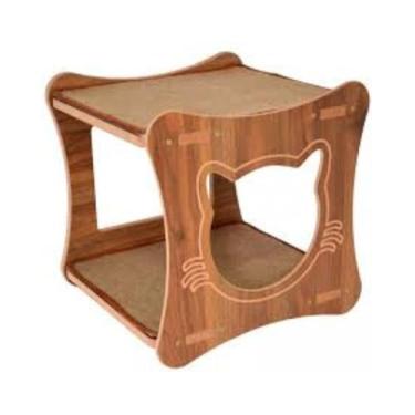 Imagem de Nicho Casinha Para Gato Com Carpete Arranhador - Playgroud 40X37X40 cm