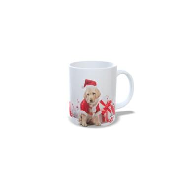 Imagem de Caneca de Cerâmica 325ml com Tema de Natal, Bolas de Natal Coloridas com Laços, Branca (10)