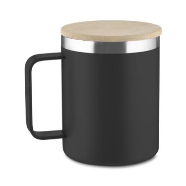 Imagem de Genérico Caneca Térmica de Aço Inoxidável, 400ml, Preto, Tampa Vedada, Design Funcional, para Trabalho, Estudo e Viagens
