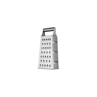 Imagem de Ralador de Quatro Faces em Aço Inox, 21cm, Prata, Quatro Superfícies de Corte, 9x7cm