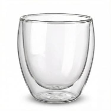 Imagem de Jogo 12 Copos Vidro Parede Dupla 250ml Copo Que Não Esquenta a Mão Para Café Chá Bebidas Geladas Xícara Duplo Nespresso Kit De Sem Alça Térmico Para Quentes Copinho Chique