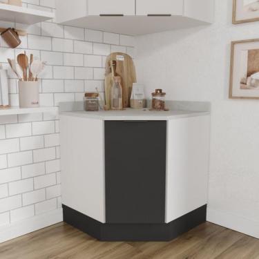 Imagem de Balcão Canto Oblíquo com Tampo com Rodapé Puxador 150cm Ipanema CabeCa