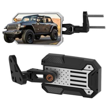 Imagem de NOVSIGHT Mirrors Doors Off - Espelhos retrovisores laterais Wrangler JK compatíveis com Jeep Wrangler JK 2018-2025, pacote com 2 espelhos de dobradiça de porta à prova de choque