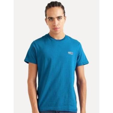 Imagem de Camiseta Tommy Jeans Masculina Chest Logo Tee Azul-Masculino