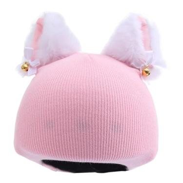 Imagem de Dynwave Capa para capacete de esqui, acessórios para esportes de inverno ao ar livre, gorro de tricô elástico, decoração para snowboard e patinação, desenho, Rosa