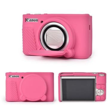 Imagem de Capa de câmera de silicone MUZIRI KINOKOO para Canon SX740 rosa vermel