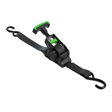 Imagem de Bothyi Cinta de catraca retrátil automática com ganchos em S para amarração de caminhões, barcos, reboques, motocicletas e de carga, Verde