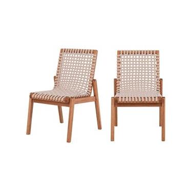 Imagem de Conjunto de Cadeiras 2 Peças Trama - Jatobá e Corda Areia - Meu Móvel de Madeira 85 / Marrom / NA