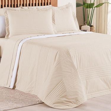 Imagem de Kit Cobre Leito + Jogo De Cama Premier Queen 7 Peças Hipercal 200 Fios 80% Algodão, 20% Poliéster - Bege