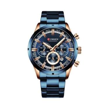 Imagem de Relógio De Pulso Masculino De Luxo Esportivo CURREN Em Aço Inoxidável 