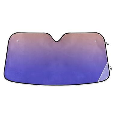 Imagem de Sombra de para-brisa de carro gradiente roxo laranja, escudo térmico, proteção UV, persiana dobrável para janela de carro, capa de para-brisa para sol, acessórios de carro