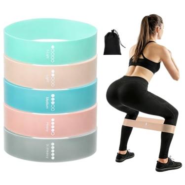 Imagem de Mini Skater Faixas de resistência para exercícios em casa para exercícios em casa, mulheres, homens, bandas elásticas de treino de 5 níveis para agachamentos, glúteos/pernas, fisioterapia, equipamento