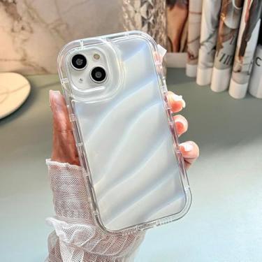 Imagem de Capas para celular com textura ondulada para iPhone 15 Pro, 11, 13, 12, 14, 15, 16 Pro Max, X, XR, XS, 6, 8, 7 Plus, SE 2, capa macia transparente, branca, para iPhone 14