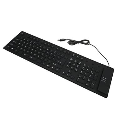 Imagem de KIMISS Teclado de Silicone Dobrável Com 109 Teclas - Teclado USB Silencioso à Prova de Poeira e à Prova d'água para Fácil Viagem e Digitação Confortável (Preto)