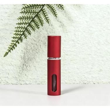 Imagem de Frasco de spray de perfume de vidro recarregável de 5 ml atomizador portátil de névoa fina para viagens e uso diário de fragrâncias vermelho 4 peças