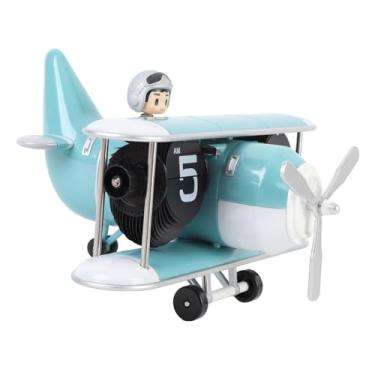 Imagem de GLOGLOW Despertador/Relógio/Relógio de Parede/rádio de Mesa Retro Alimentado por Bateria, Display de 12 Horas, Plástico, 8,46 X 8,35 Polegadas, para Sala de Estar e Quarto Flip de Avião, Nan (Azul