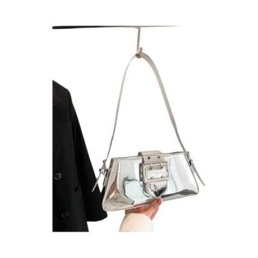 Imagem de Bolsa De Ombro Feminina Rosa Prata Em Couro PU 2023 Primavera Y2K Bril