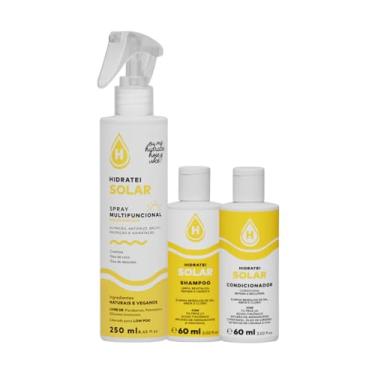 Imagem de Kit Solar Hidratei Spray Leave-in Protetor Térmico, Shampoo e Condicionador com Filtro UV