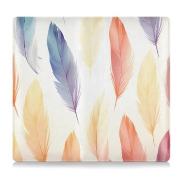 Imagem de CEBUGI Porta-luvas para registro de carro e seguro de penas coloridas para organizador de documentos, 12,5 cm x 24 cm