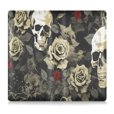 Imagem de CEBUGI Skulls Porta-luvas para registro de carro e seguro para organizador de documentos, 12,5 cm x 24 cm