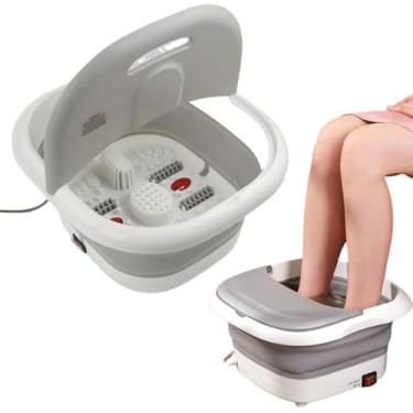 Imagem de Hidromassageador Spa Dos Pés Elétrico Com Aquecimento E Infravermelho + Roletes Massageadores Portátil 110v (Cinza)