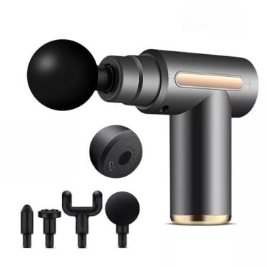 Imagem de Massageador Pistol Elétrico Alta Frequência Profissional Muscular Relaxamento Portátil (CINZA)