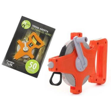 Imagem de Trena Métrica de Fibra de Vidro c/ Manivela 50 Metros - HM - Home & Mo