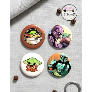 Imagem de Botton GEDUMIX The Mandalorian Baby Yoda 1.0 - 4 Peças, 5.5cmØ Alfinet