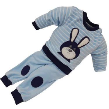 Imagem de Conjunto Plush Longo Bebê Menino Inverno Blusa + Calça 2808 - CHUQUINH