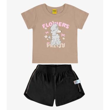 Imagem de Conjunto Blusa com Shorts Malhão Fruit RoviKids Marrom, 1, Marrom