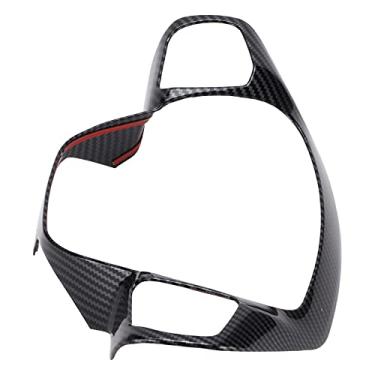 Imagem de KIMISS Capa de Acabamento do Volante para 2019-2021, Substituição de Decoração Em Estilo de Fibra de Carbono, ABS Antidesgaste e Atualização, Fácil Instalação para Estilo Interior de Carro
