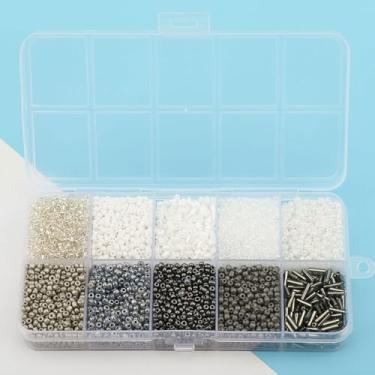 Imagem de YDJIANCAI 10 compartimentos de vidro 2 mm contas de tubo de semente contas pequenas de dois tons, para fabricação de joias, suprimentos de artesanato DIY para brincos, pulseiras, colares (cor