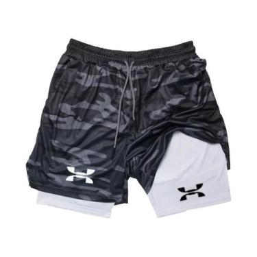 Imagem de Shorts Masculinos 2 Em 1 De Secagem Rápida Para Academia, Corrida, Tre