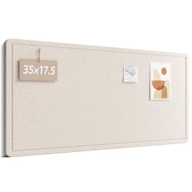 Imagem de Quadro de avisos Fluxnara, quadro de cortiça alternativo de 89 cm x 44,5 cm com 12 abas adesivas removíveis seguras, placa de alfinete de feltro dobrável para escritório em casa, sala de aula, quarto