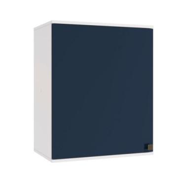 Imagem de Armário Aéreo Celeste Kappesberg 100% MDF 1 Porta Branco/Azul 60cm