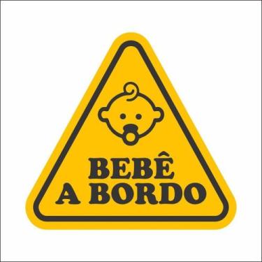 Imagem de Adesivo Infantil P/ Carro Van Bebê A Bordo Menino Menina 15x14cm Vidro